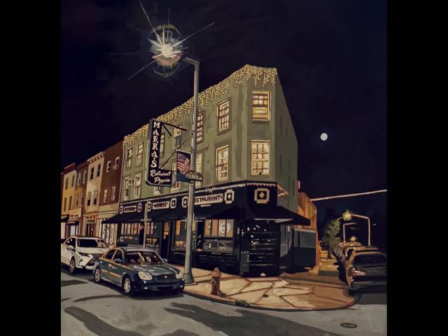 Wood stain on panel • 34