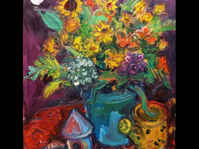 Manufactured in Philadelphia Exhibit, Still Life on Purple, Chuck Connelly