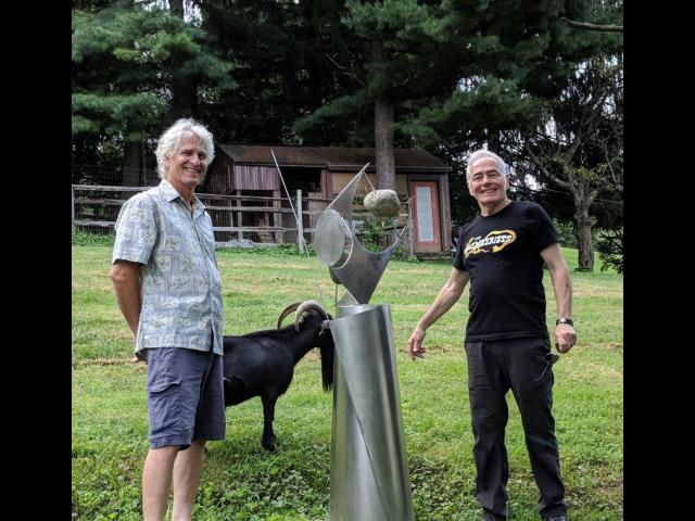 Luc-Alain Fiedler and Gallery Owner, Joe Borrelli at Luc's Foundry